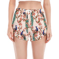 Cherry Blossom Peacock Print Women's Split Running Shorts