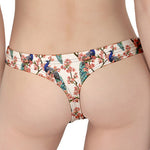 Cherry Blossom Peacock Print Women's Thong