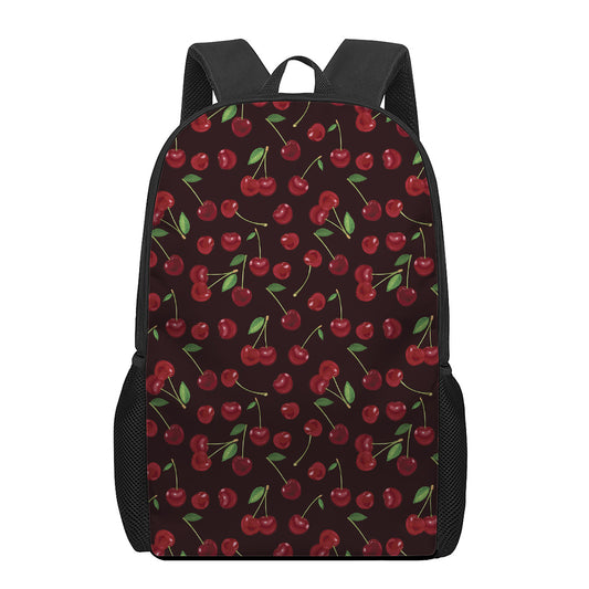 Cherry Fruit Pattern Print 17 Inch Backpack