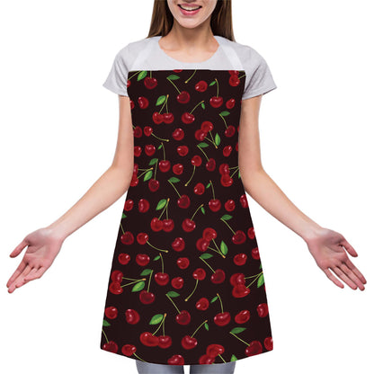 Cherry Fruit Pattern Print Adjustable Apron