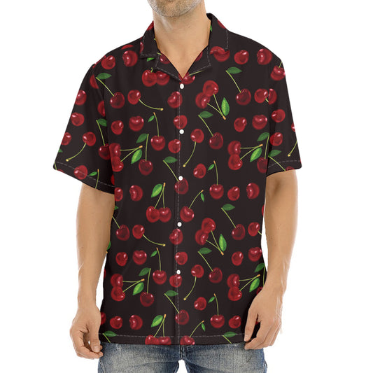 Cherry Fruit Pattern Print Aloha Shirt