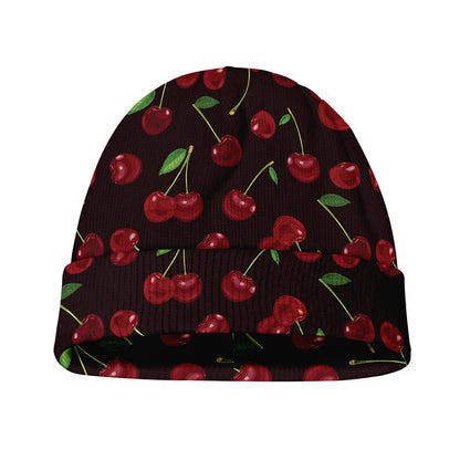 Cherry Fruit Pattern Print Beanie