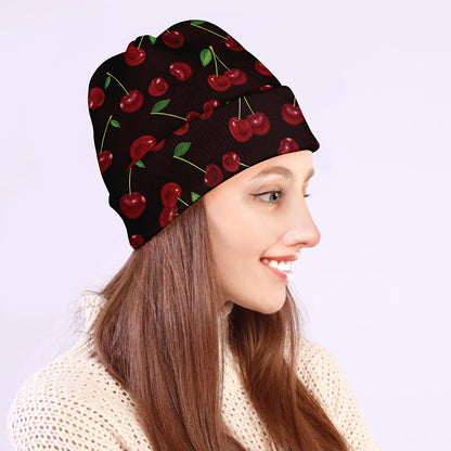 Cherry Fruit Pattern Print Beanie