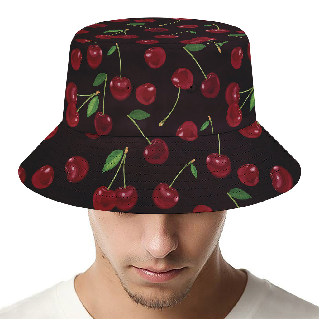 Cherry Fruit Pattern Print Bucket Hat