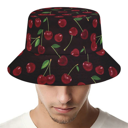 Cherry Fruit Pattern Print Bucket Hat