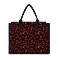 Cherry Fruit Pattern Print Canvas Tote Bag