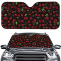 Cherry Fruit Pattern Print Car Windshield Sun Shade