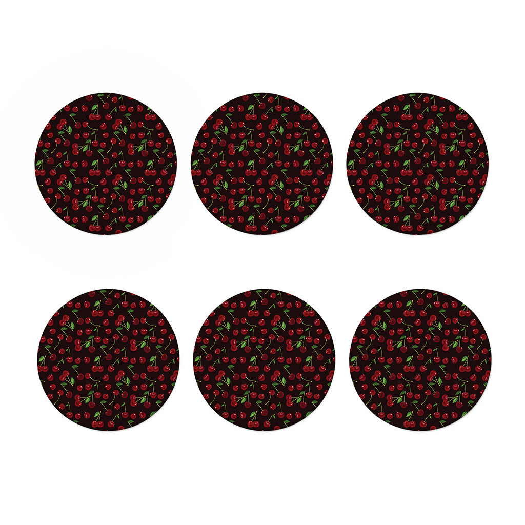 Cherry Fruit Pattern Print Coaster Set