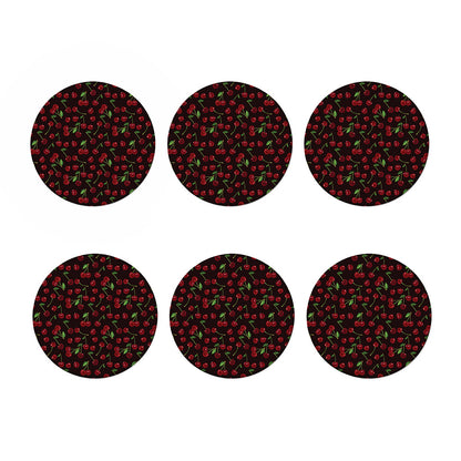 Cherry Fruit Pattern Print Coaster Set