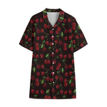 Cherry Fruit Pattern Print Cotton Hawaiian Shirt