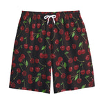 Cherry Fruit Pattern Print Cotton Shorts