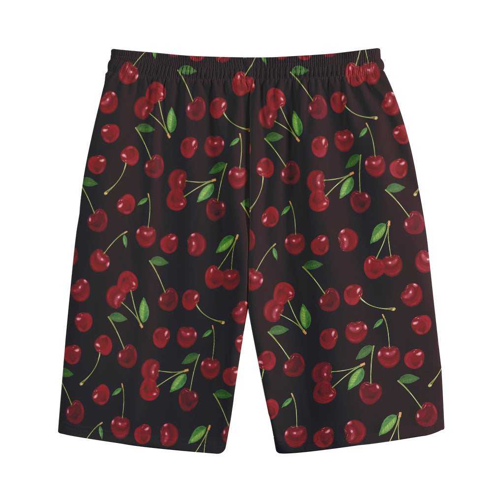 Cherry Fruit Pattern Print Cotton Shorts