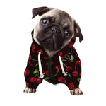 Cherry Fruit Pattern Print Dog Zip Up Hoodie