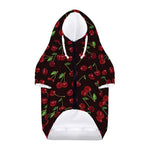 Cherry Fruit Pattern Print Dog Zip Up Hoodie