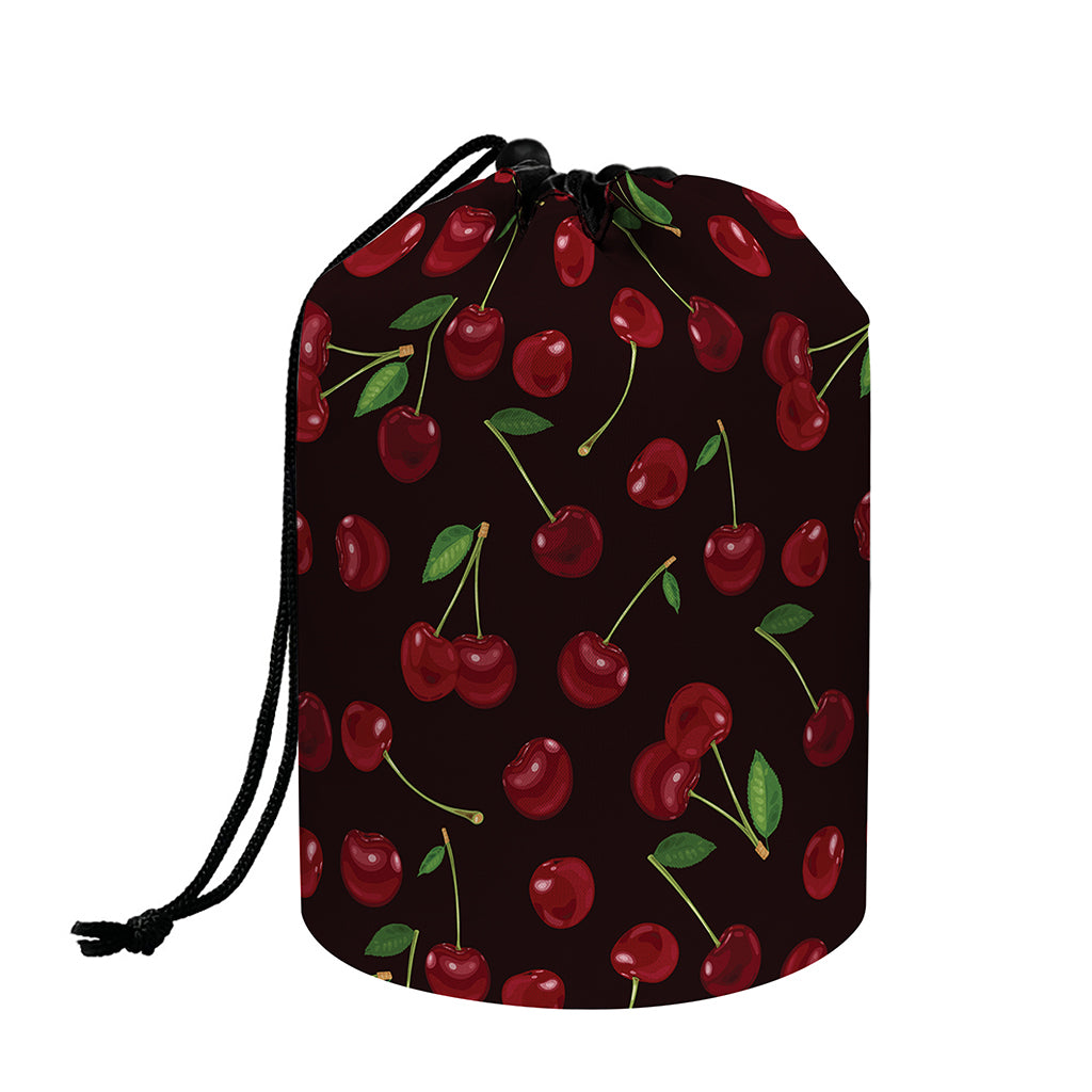 Cherry Fruit Pattern Print Drawstring Makeup Bag