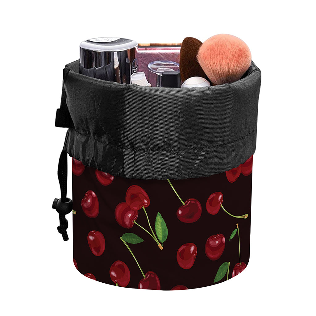 Cherry Fruit Pattern Print Drawstring Makeup Bag