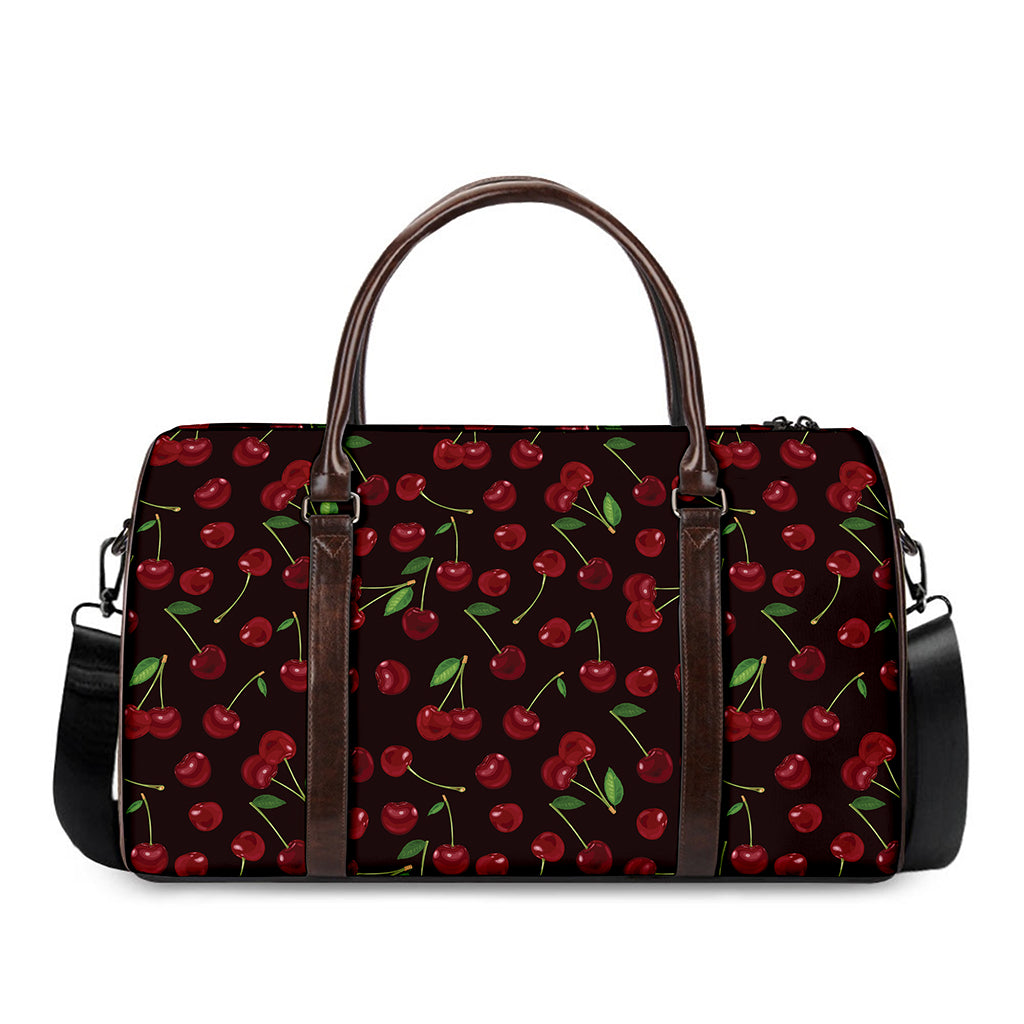 Cherry Fruit Pattern Print Duffle Bag