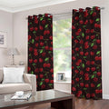 Cherry Fruit Pattern Print Grommet Curtains