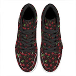 Cherry Fruit Pattern Print High Top Leather Sneakers