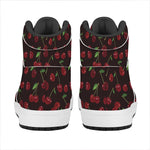 Cherry Fruit Pattern Print High Top Leather Sneakers