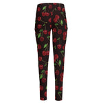 Cherry Fruit Pattern Print High-Waisted Pocket Leggings