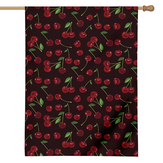 Cherry Fruit Pattern Print House Flag