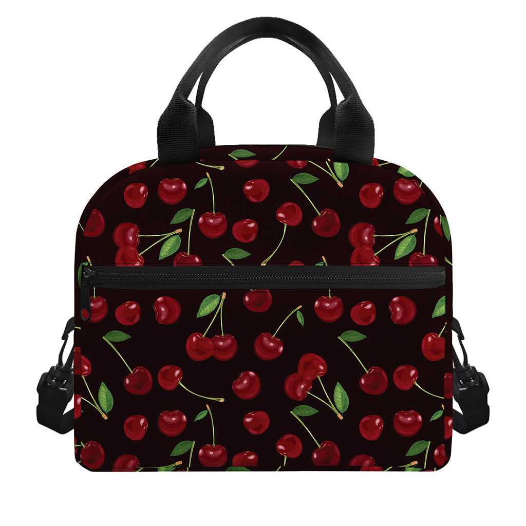 Cherry Fruit Pattern Print Insulated Lunch Bag
