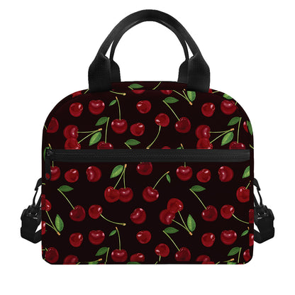 Cherry Fruit Pattern Print Insulated Lunch Bag