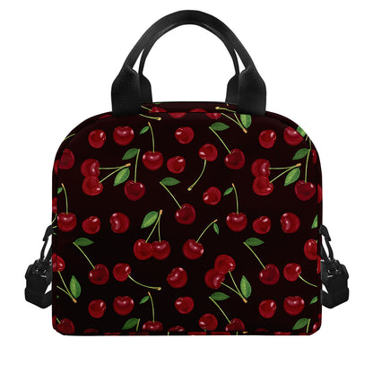 Cherry Fruit Pattern Print Insulated Lunch Bag