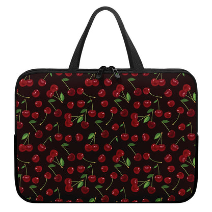 Cherry Fruit Pattern Print Laptop Sleeve With Handle