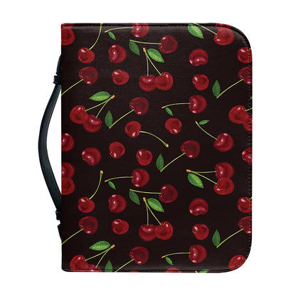 Cherry Fruit Pattern Print Leather Bible Cover
