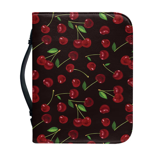 Cherry Fruit Pattern Print Leather Bible Cover
