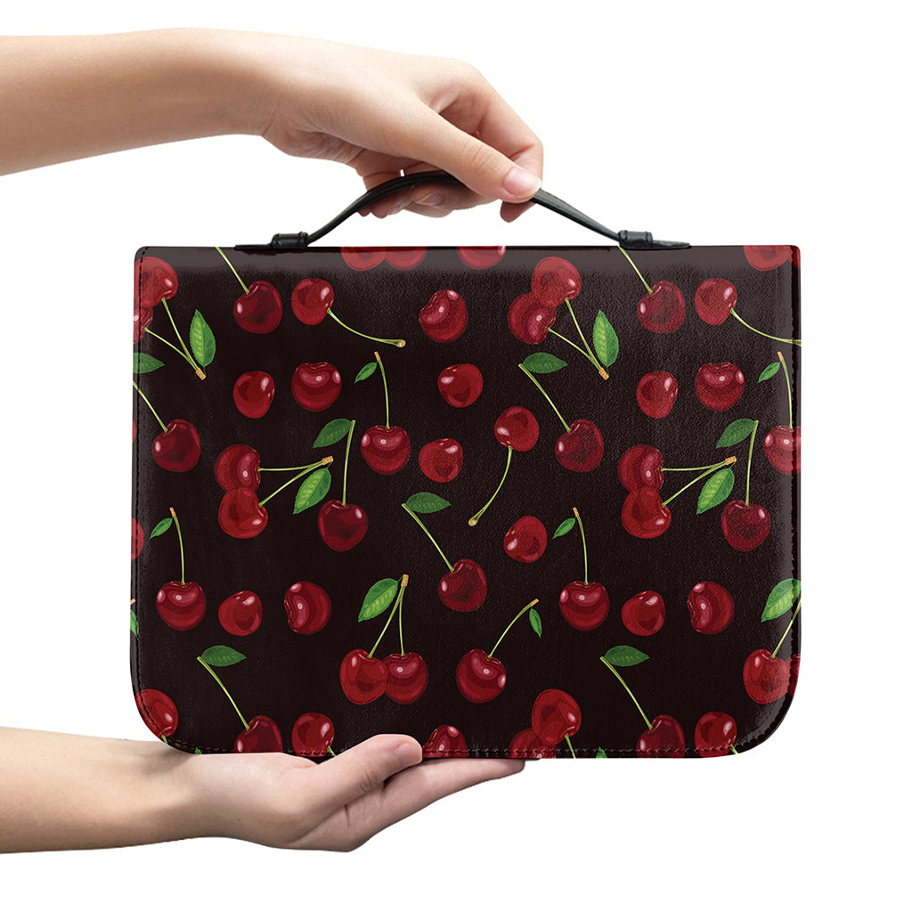 Cherry Fruit Pattern Print Leather Bible Cover