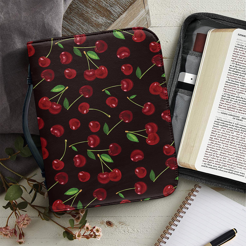 Cherry Fruit Pattern Print Leather Bible Cover