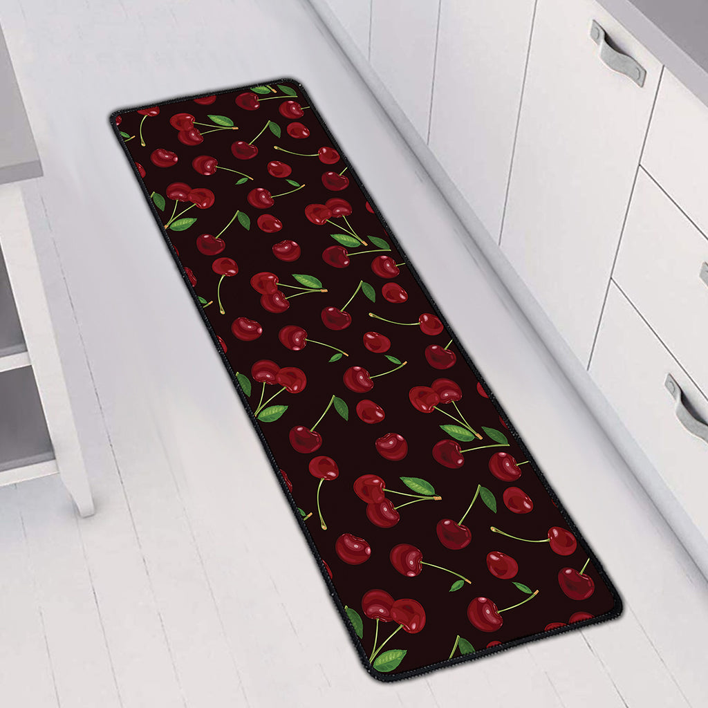 Cherry Fruit Pattern Print Long Kitchen Mat