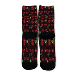 Cherry Fruit Pattern Print Long Socks