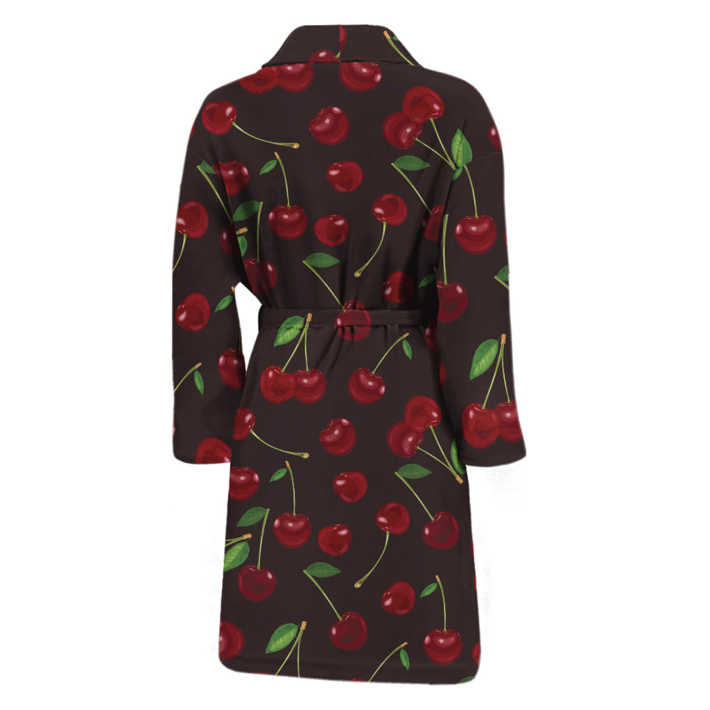Cherry Fruit Pattern Print Men's Bathrobe