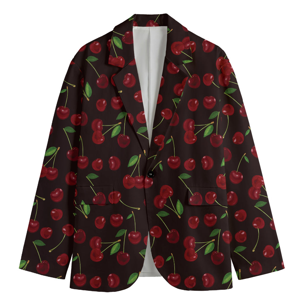 Cherry Fruit Pattern Print Men's Blazer