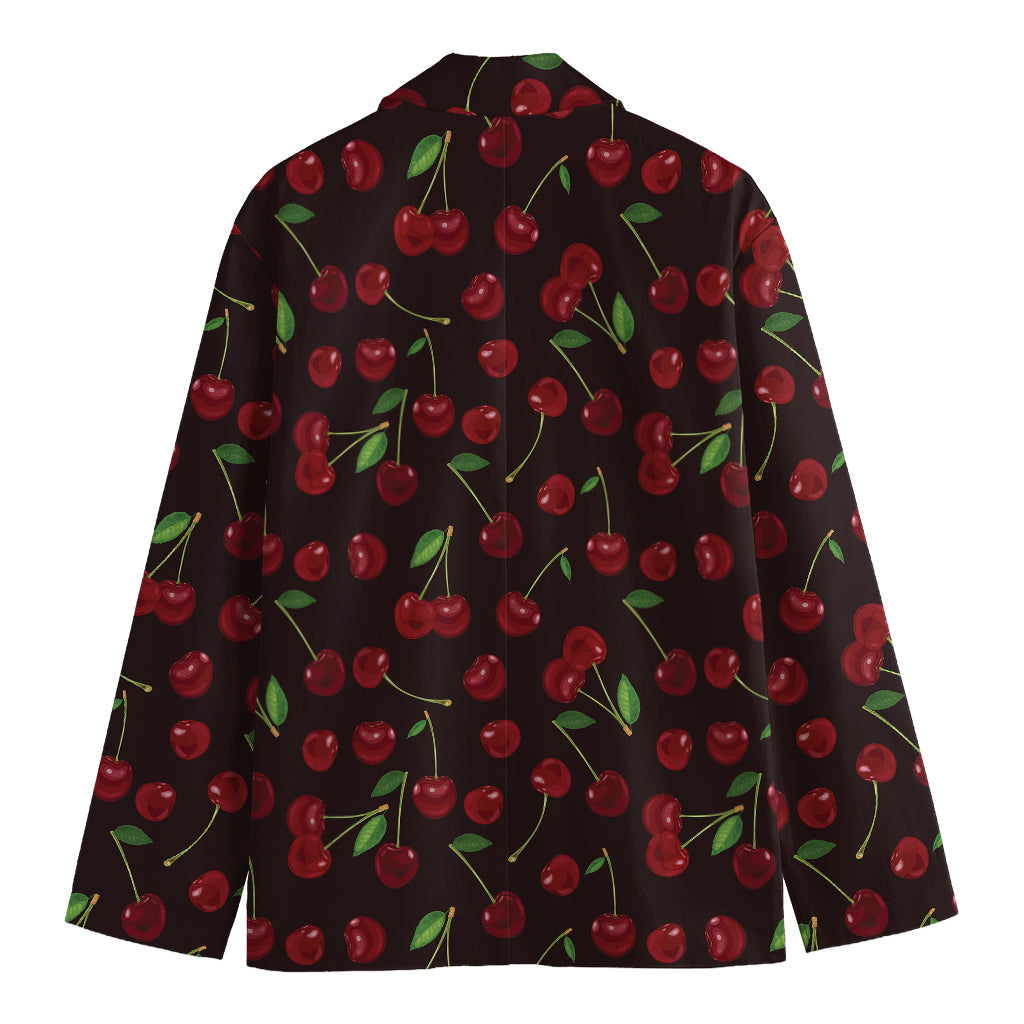 Cherry Fruit Pattern Print Men's Blazer