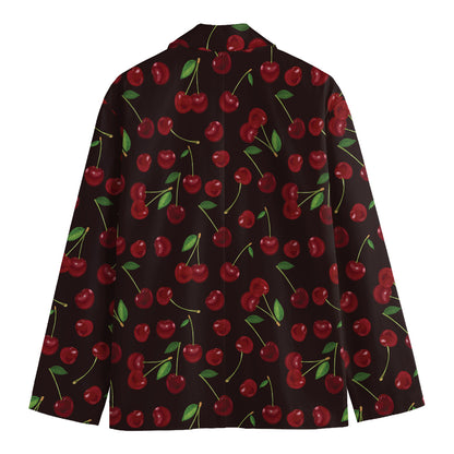 Cherry Fruit Pattern Print Men's Blazer