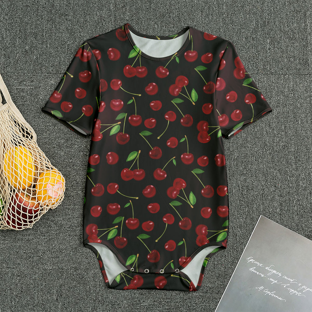 Cherry Fruit Pattern Print Men's Bodysuit