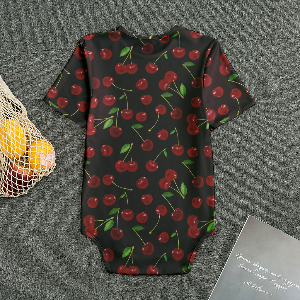 Cherry Fruit Pattern Print Men's Bodysuit