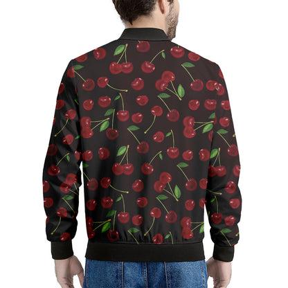 Cherry Fruit Pattern Print Men's Bomber Jacket