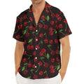 Cherry Fruit Pattern Print Men's Deep V-Neck Shirt