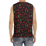 Cherry Fruit Pattern Print Men's Fitness Tank Top