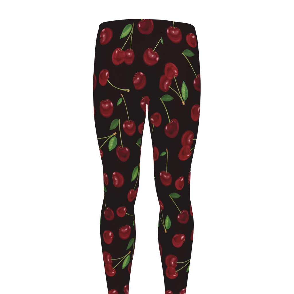 Cherry Fruit Pattern Print Men's leggings