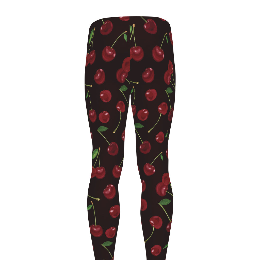 Cherry Fruit Pattern Print Men's leggings