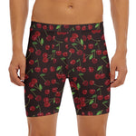Cherry Fruit Pattern Print Men's Long Boxer Briefs