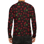 Cherry Fruit Pattern Print Men's Long Sleeve Rash Guard