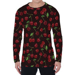 Cherry Fruit Pattern Print Men's Long Sleeve T-Shirt